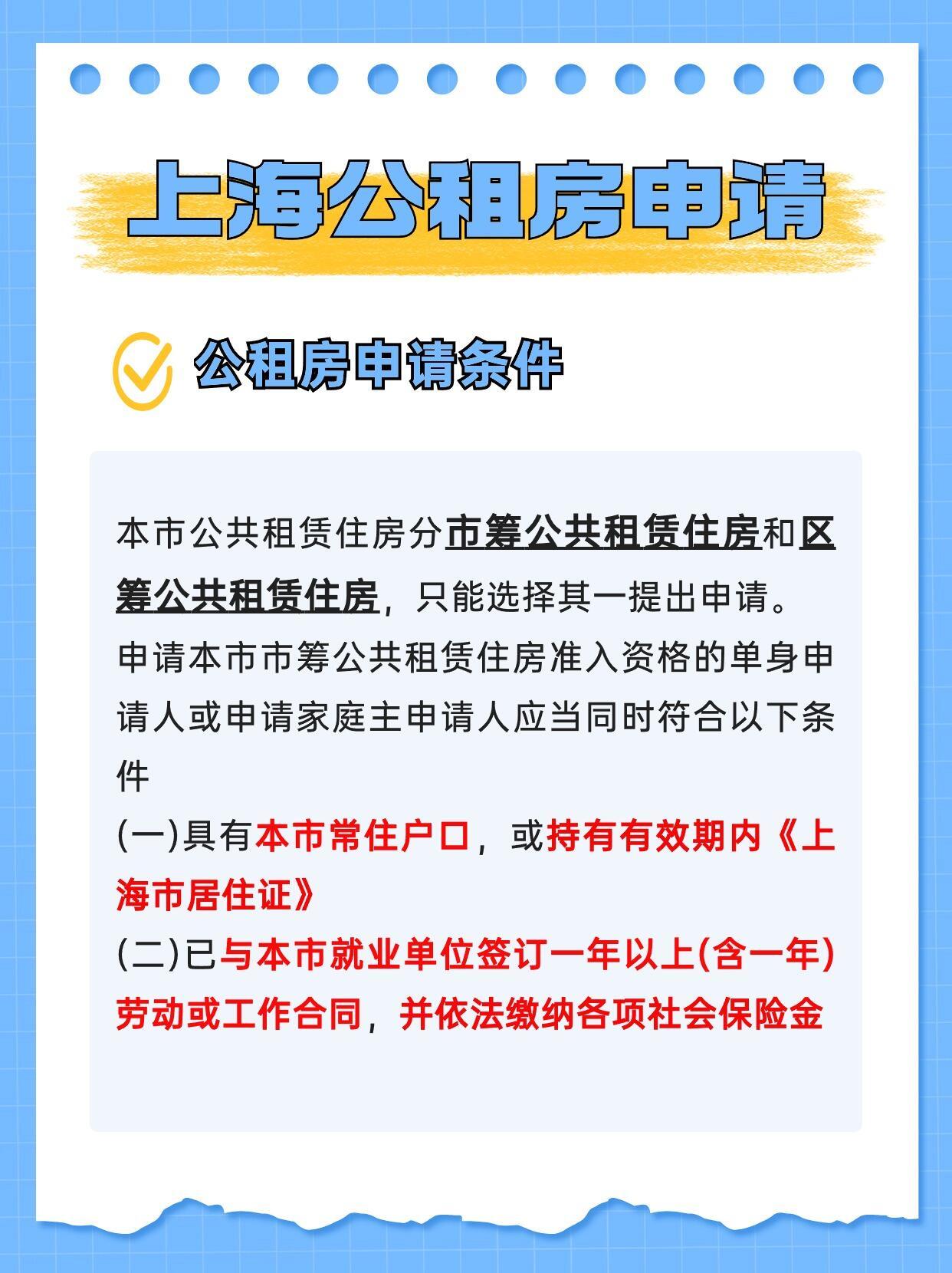 上海最新公租房申请指南